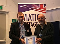 Tim Powell receiving Aviation Heritage UK Award